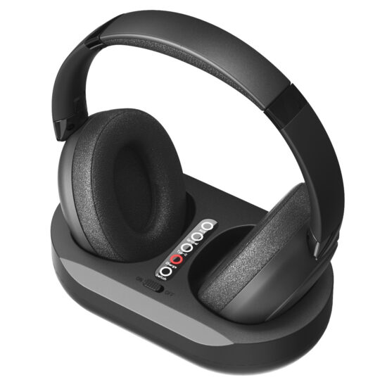 Dual-Mode 2.4G and Bluetooth Wireless TV Headphones with Receiver