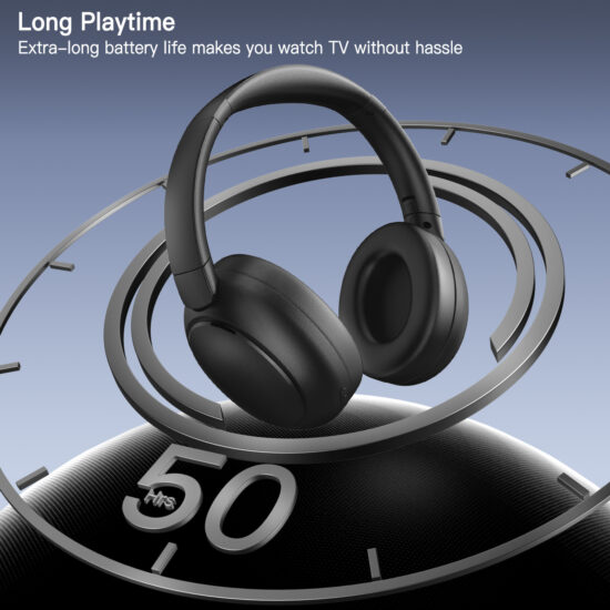 Dual-Mode 2.4G and Bluetooth Wireless TV Headphones with Receiver