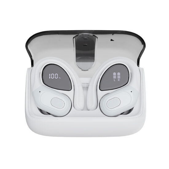 Waterproof Bluetooth 5.4 Ear-Hook Earbuds with LED Display and Noise Cancelling