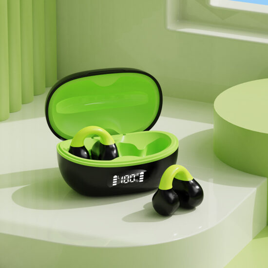 AX10 Clip-On Wireless Bluetooth Headset with Open-Ear Sports Design and Long Battery Life

