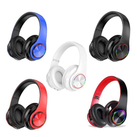B39 Wireless RGB Bluetooth Headphones with Foldable Design, Deep Bass, and TF Card Support