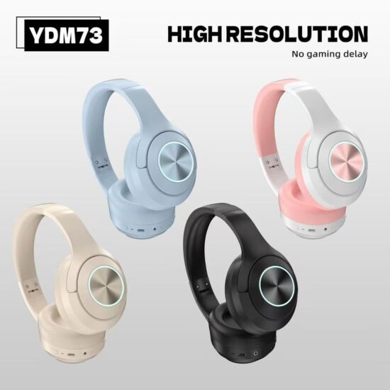 Wireless Bluetooth over-ear gaming headset with RGB lighting and ENC microphone