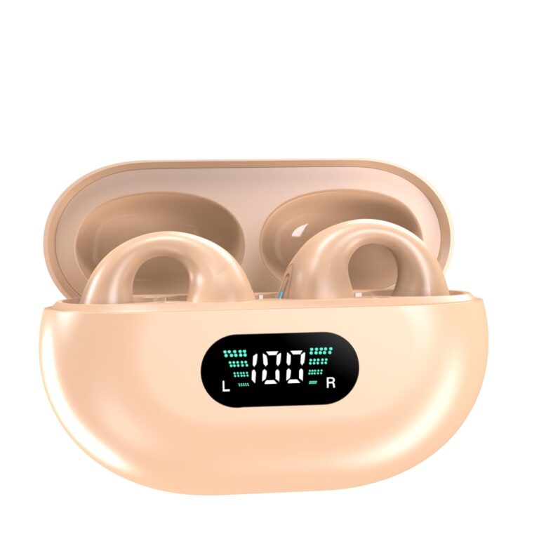 Wireless Clip-On Bluetooth Earphone with Long Battery and Noise Cancelling