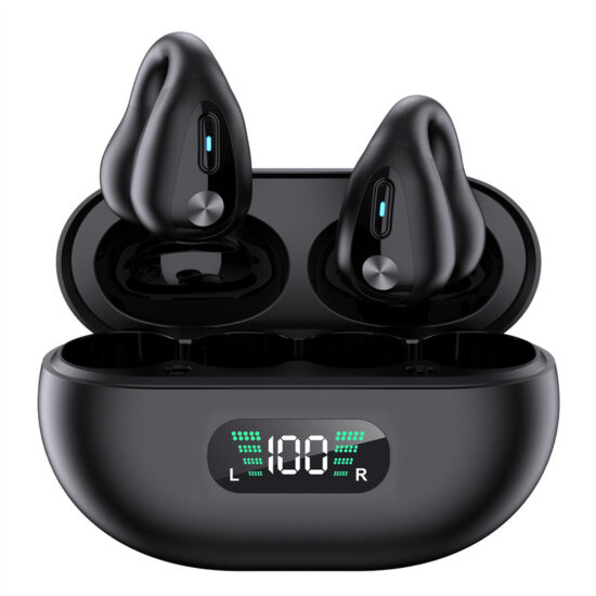 Wireless Clip-On Bluetooth Earphone with Long Battery and Noise Cancelling