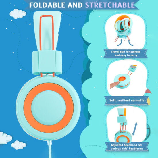  Colorful Wired Kids Headphones for Online Learning and School Use