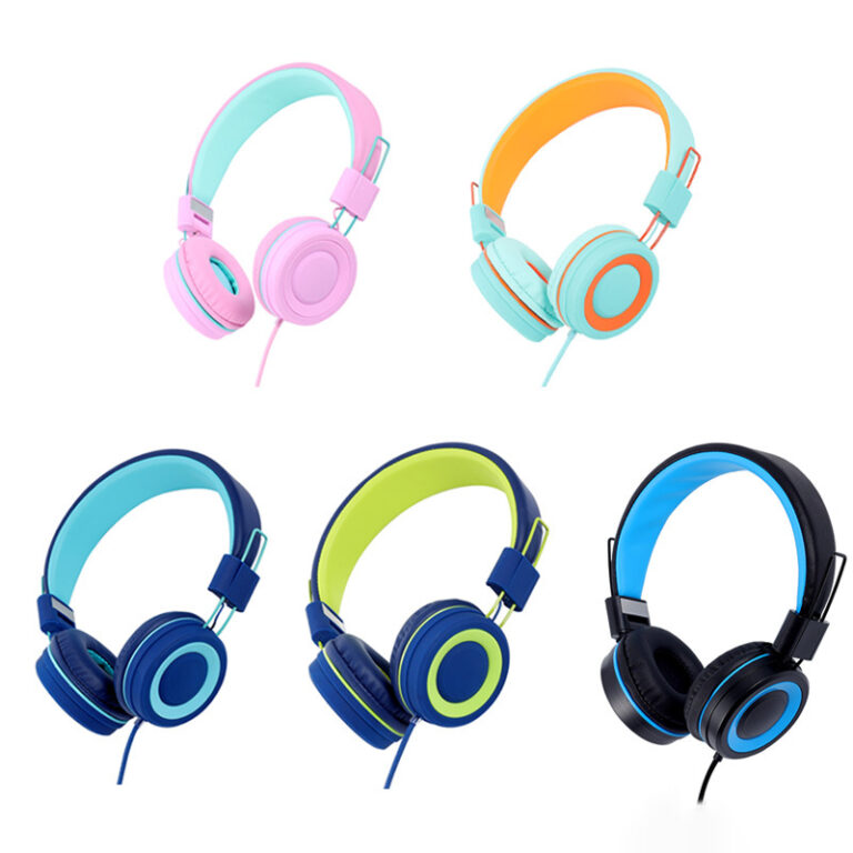 Colorful Wired Kids Headphones for Online Learning and School Use