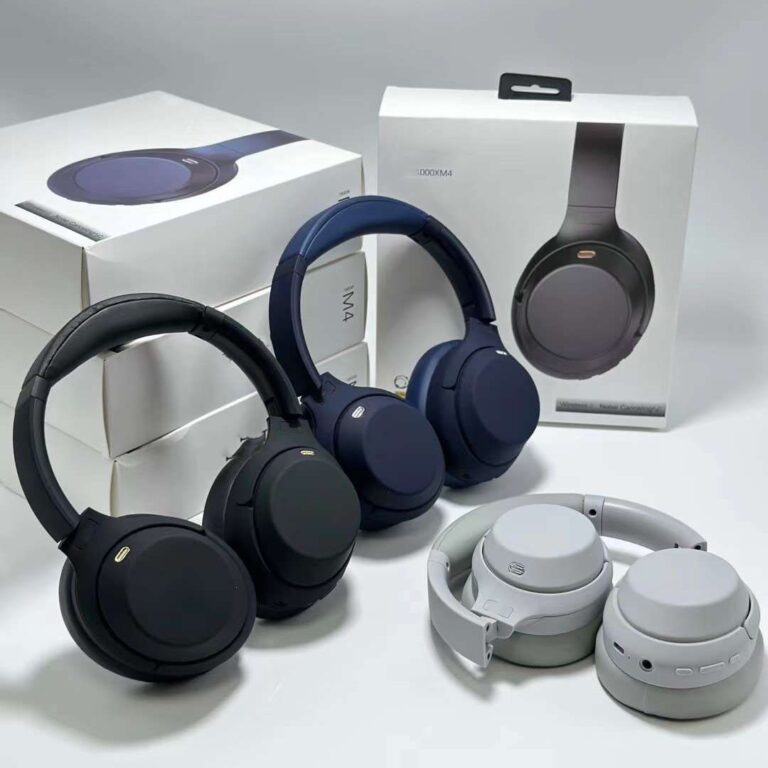 WH-1000XM4 wireless over-ear Bluetooth headset with noise isolation and HD call support