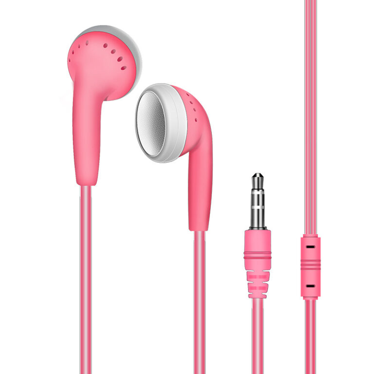 Flat-Head Wired Earphones with 3.5mm Jack and Crystal TPE Cable – Bass MP3 PC Earbuds
