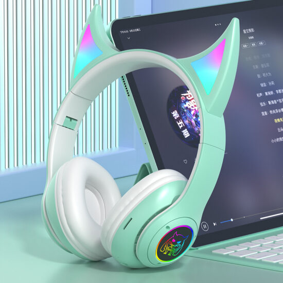 LED Cat Ear Bluetooth Headphones for Gaming and Music