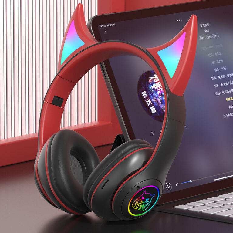 LED Cat Ear Bluetooth Headphones for Gaming and Music