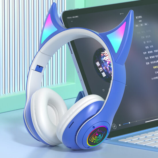 LED Cat Ear Bluetooth Headphones for Gaming and Music