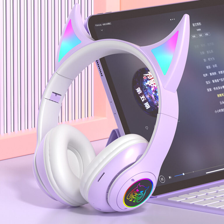 LED Cat Ear Bluetooth Headphones for Gaming and Music