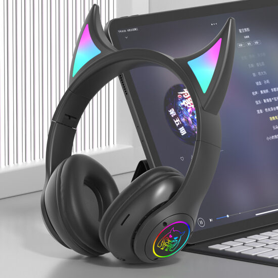 LED Cat Ear Bluetooth Headphones for Gaming and Music