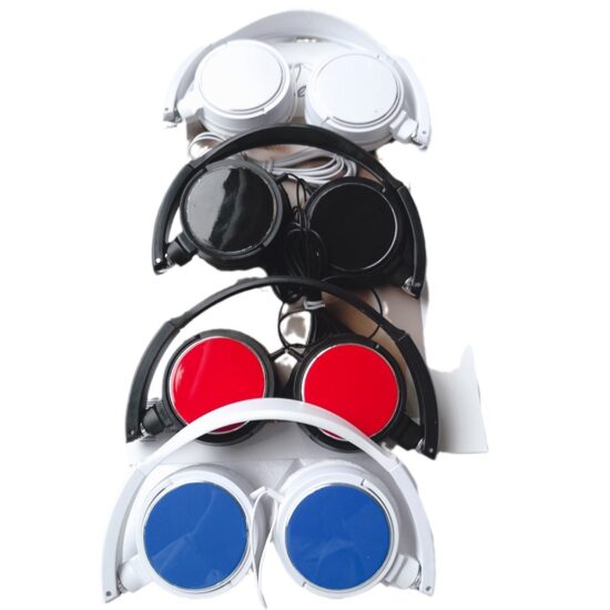 Foldable Wired Over-Ear Headphones with Deep Bass and Adjustable Headband