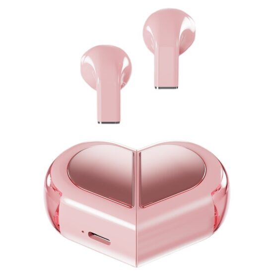 K520 Heart-Shaped TWS Wireless Bluetooth Earbuds with Compact Case