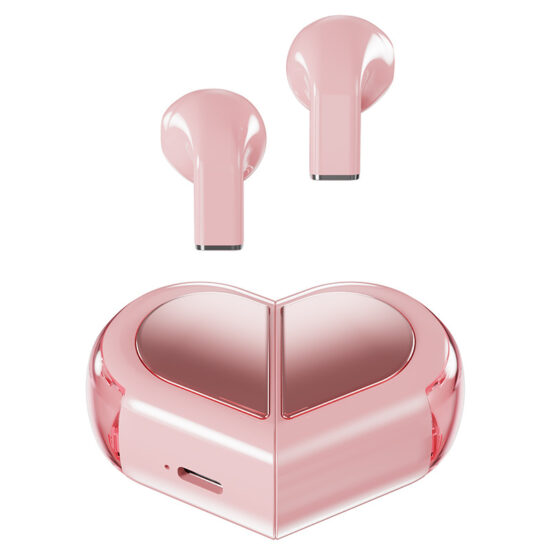 K520 Heart-Shaped TWS Wireless Bluetooth Earbuds with Compact Case