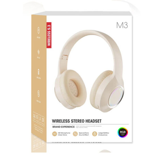 M3 Wireless Bluetooth Over-Ear Headphones – Stylish Design