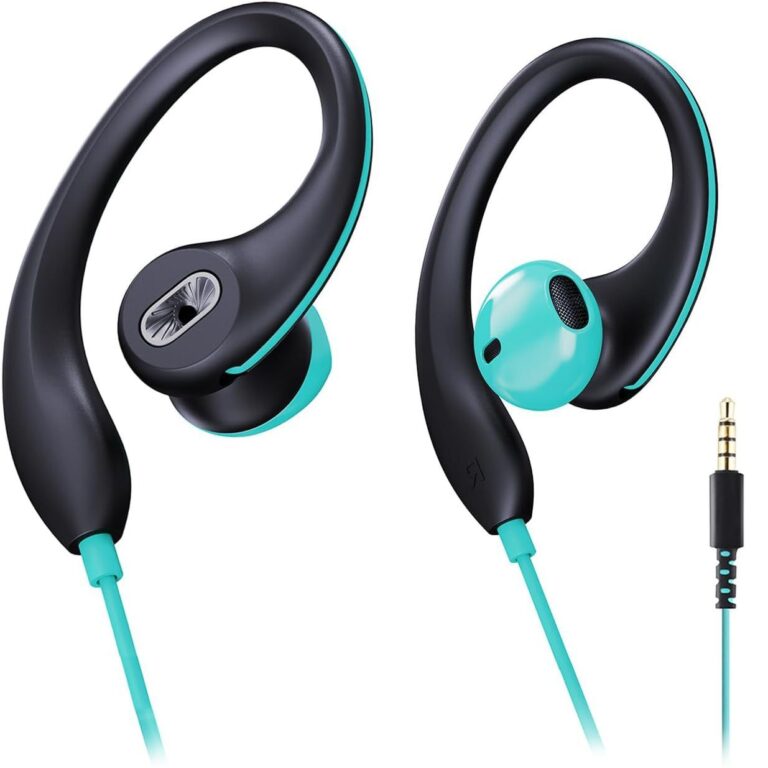 MUCRO Over-Ear Wired Sports Earphones with Mic – 3.5mm for Mobile & PC