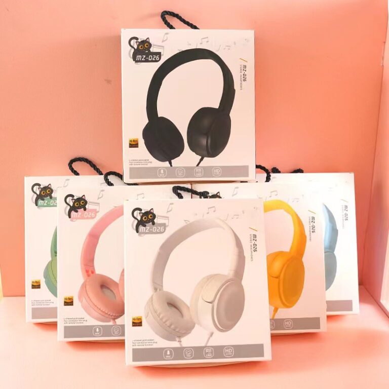 MZ-026 Wired Kids Headphones in Macaron Colors with Built-in Microphone – Comfortable Over-Ear Design for Learning and Entertainment