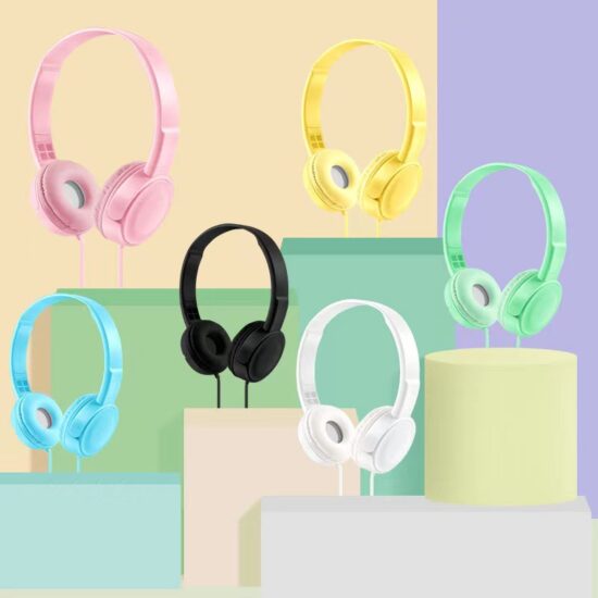 MZ-026 Wired Kids Headphones in Macaron Colors with Built-in Microphone – Comfortable Over-Ear Design for Learning and Entertainment