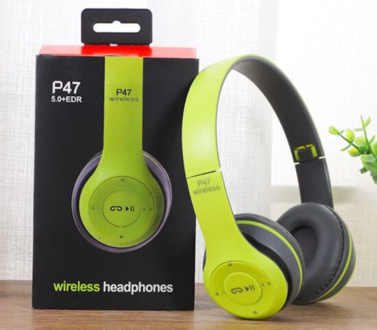  P47 Foldable Wireless Bluetooth Headphones with Deep Bass