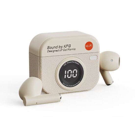 Q86 Retro Camera Wireless Bluetooth Earbuds with Long Battery Life and ENC

