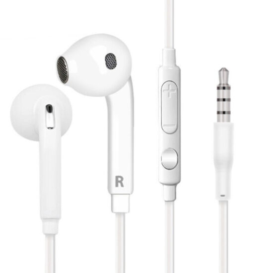 S6 S7 In-Ear Wired Earphones with Mic and Flat TPE Cable – Deep Bass, Line Control