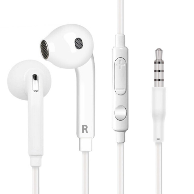 S6 S7 In-Ear Wired Earphones with Mic and Flat TPE Cable – Deep Bass, Line Control