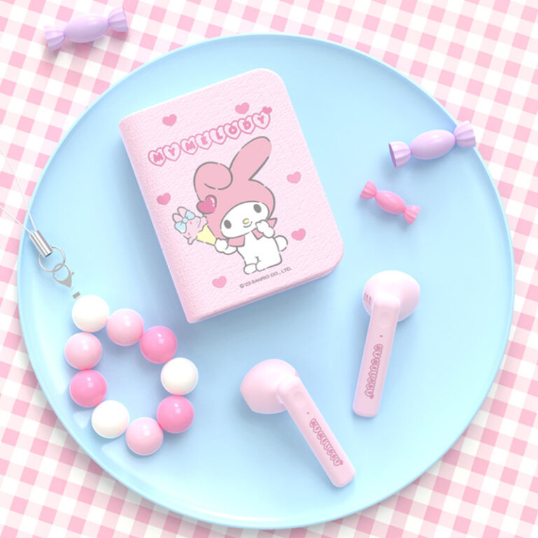 Sanrio Kuromi Cute Bluetooth Earbuds with Charging Book Case – Noise Cancelling In-Ear Headphones