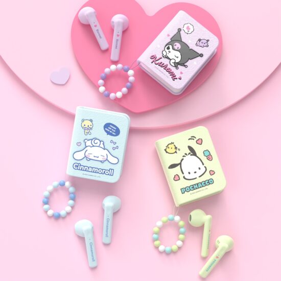 Sanrio Kuromi Cute Bluetooth Earbuds with Charging Book Case – Noise Cancelling In-Ear Headphones