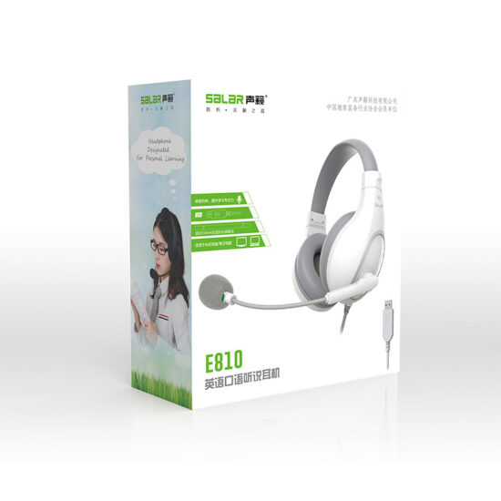Shenglai E810 Over-Ear Noise-Cancelling Headphones with Microphone for English Oral Exams