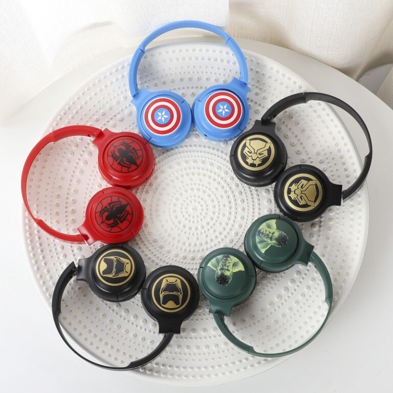 Marvel-Themed Bluetooth Gaming Headphones with Hulk, Spider-Man, Iron Man Design