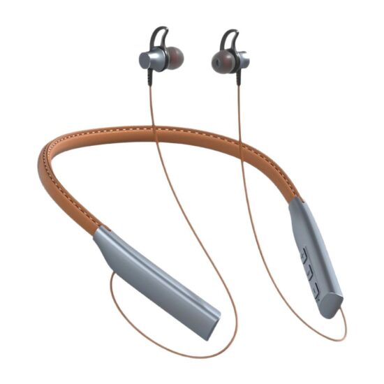 Leather Neckband Wireless Bluetooth Earphones with Fast Charging