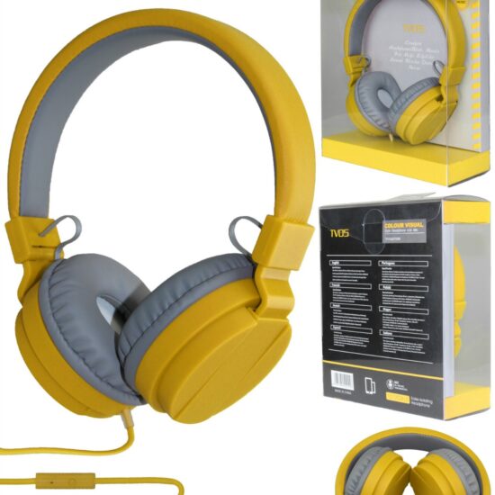 TV05 Foldable Wired Headphones with Mic in Candy Colors