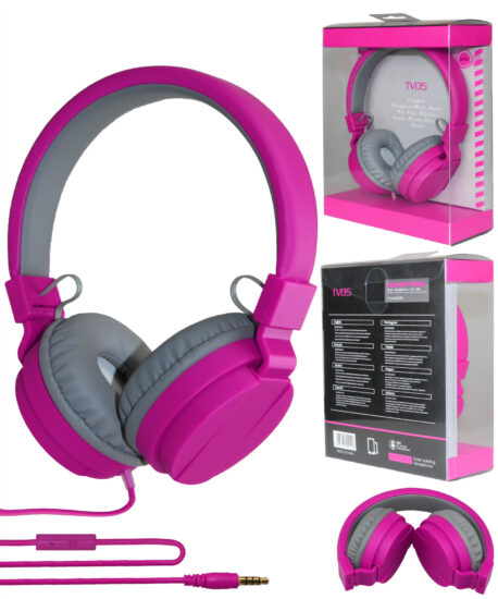 TV05 Foldable Wired Headphones with Mic in Candy Colors