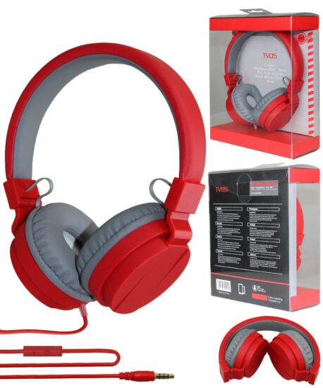 TV05 Foldable Wired Headphones with Mic in Candy Colors