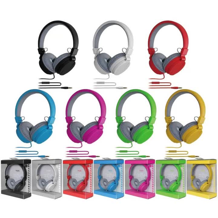 TV05 Foldable Wired Headphones with Mic in Candy Colors