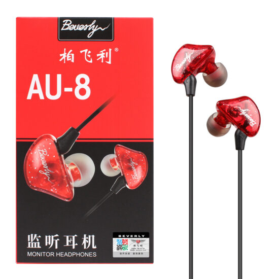 AU-8 Wired In-Ear Monitoring Headphones with 3m Cable – For Streamers and PC Use, No Mic