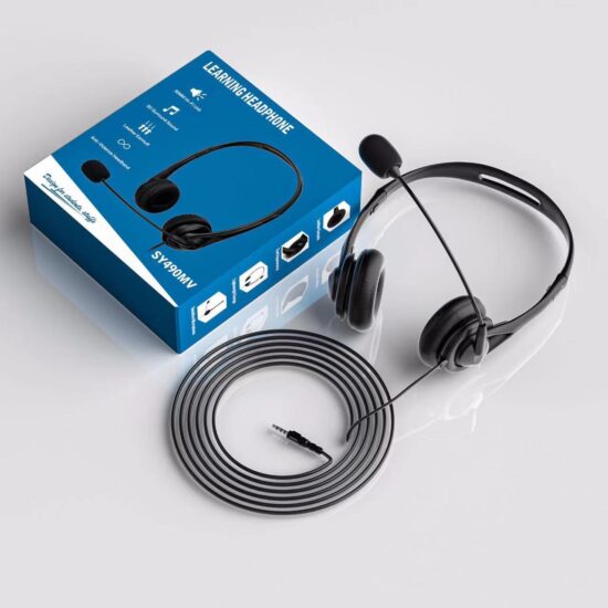 USB Wired Headset with Microphone – Over-Ear Headphones for Student Exams, Call Centers, Business Use & PC Audio Learning