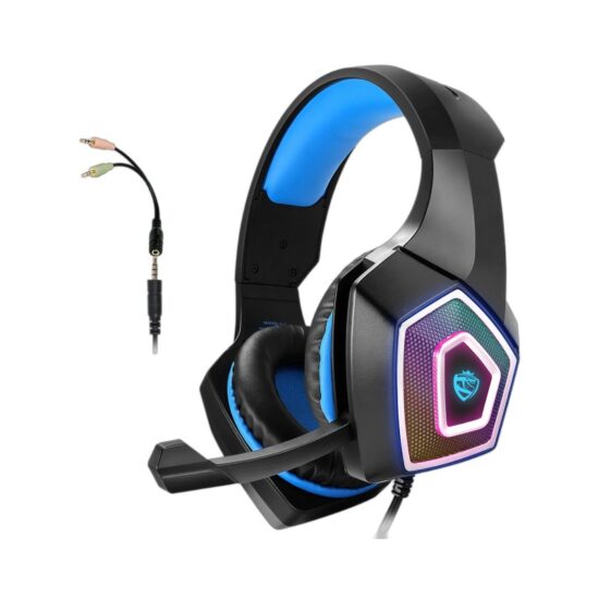 V1 RGB Wired Gaming Headset with Bass and Over-Ear Design for PS4, PC, Xbox

