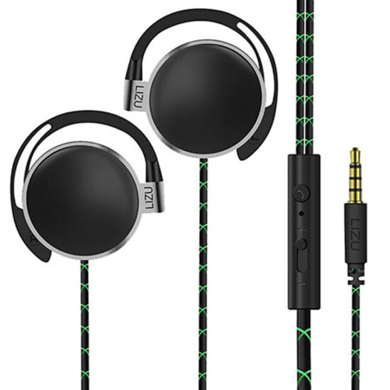  Wired Ear-Hook Stereo Headphones with Mic for Mobile Phone