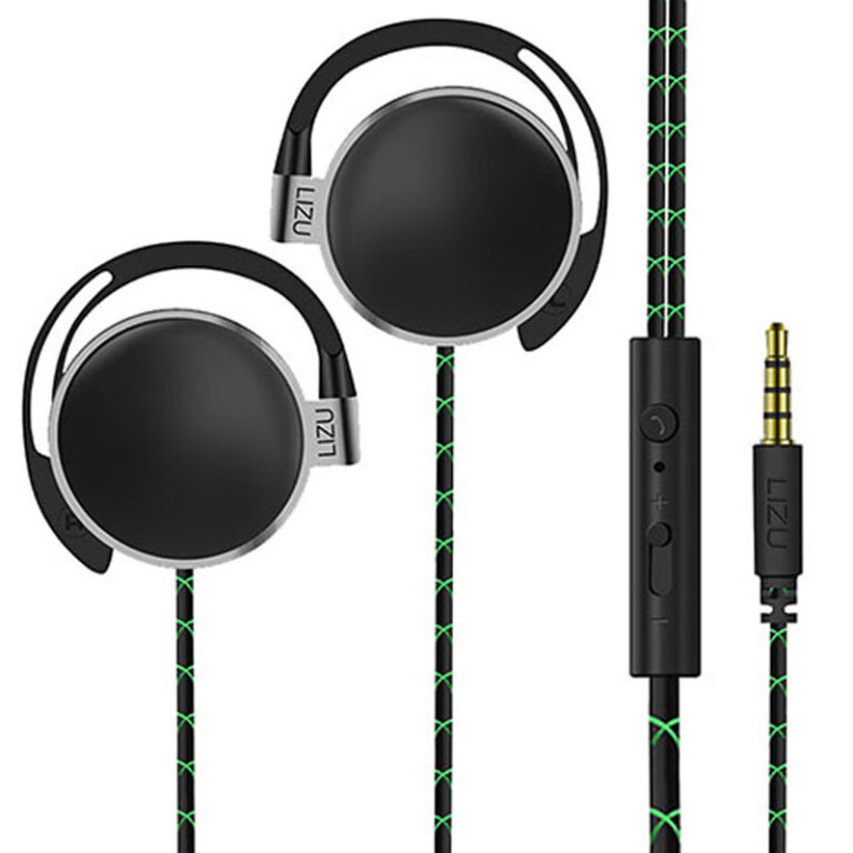 Wired Ear-Hook Stereo Headphones with Mic for Mobile Phone