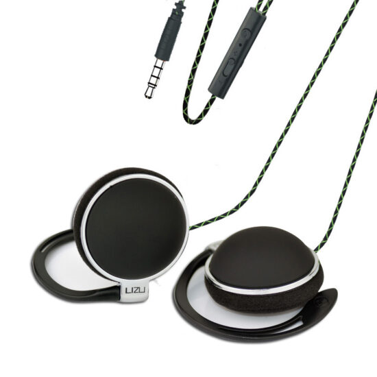 Wired Ear-Hook Stereo Headphones with Mic for Mobile Phone