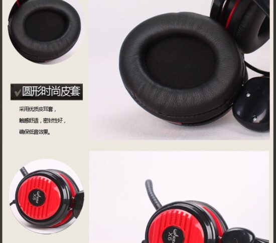  X6 Wired Gaming Headset with Mic for Internet Cafes and PC Gaming