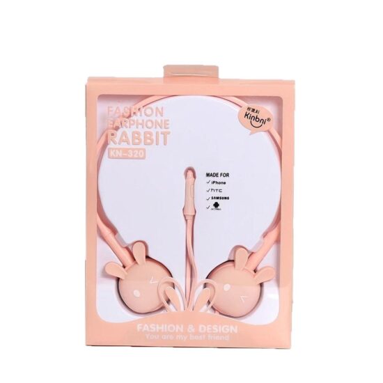 Yinbaoli KN-320 Cute Bunny Wired Headphones with Mic and In-line Controls
