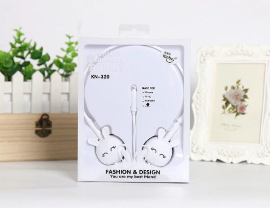 Yinbaoli KN-320 Cute Bunny Wired Headphones with Mic and In-line Controls