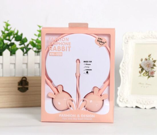 Yinbaoli KN-320 Cute Bunny Wired Headphones with Mic and In-line Controls
