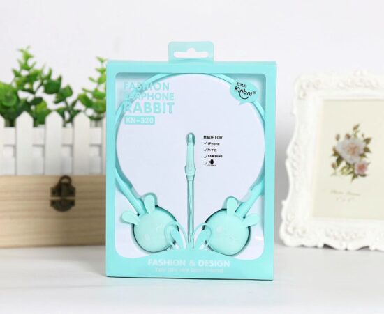 Yinbaoli KN-320 Cute Bunny Wired Headphones with Mic and In-line Controls